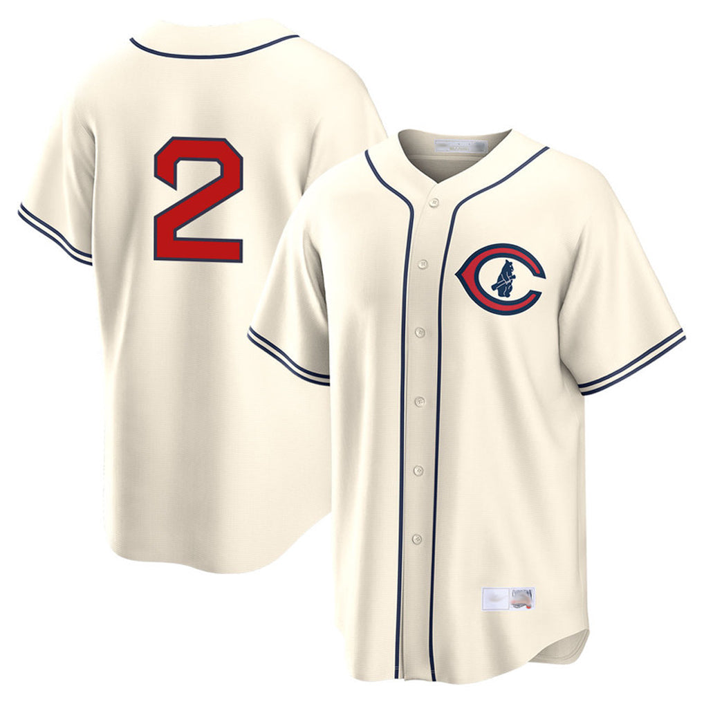 Pouc C.Cubs #2 Nico Hoerner Player Cream Field of Dreams Home Game Stitched Jerseys