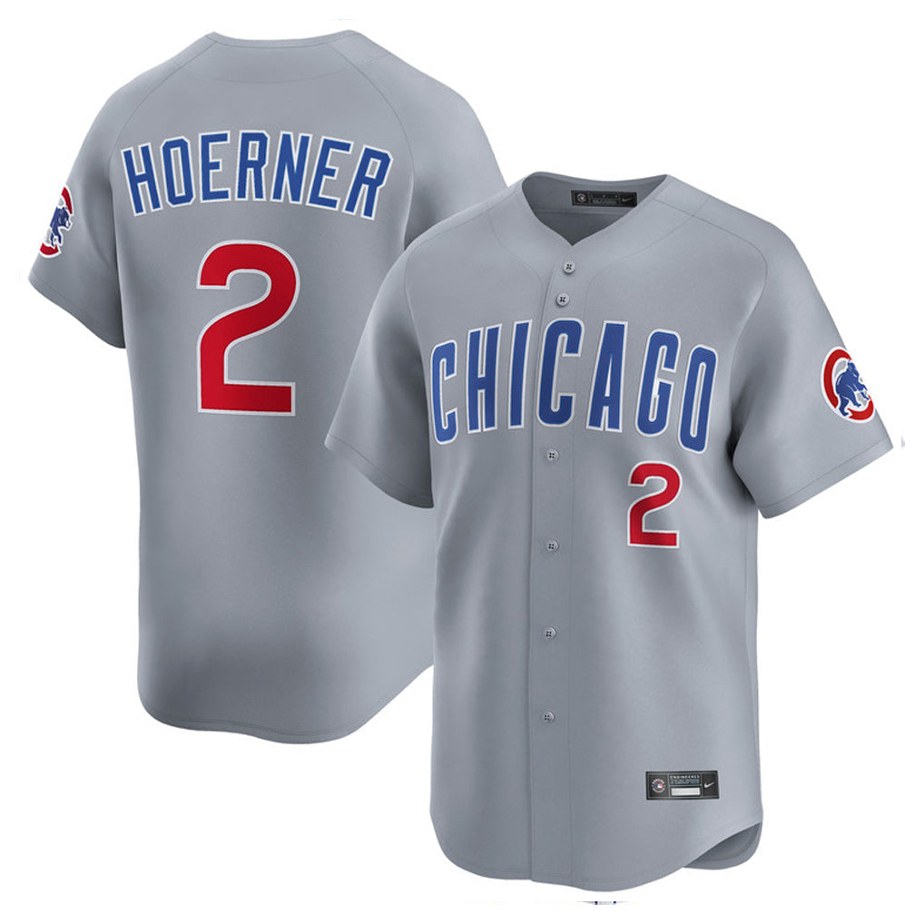 Pouc C.Cubs #2 Nico Hoerner Player Gray Road Limited Home Stitched Jerseys