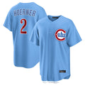 Pouc C.Cubs #2 Nico Hoerner Player Light Blue Home Game Stitched Jerseys