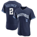 Pouc C.Cubs #2 Nico Hoerner Player Navy City Connect Limited Elite Home Stitched Jerseys
