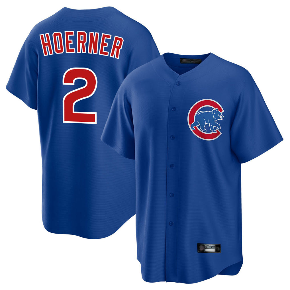 Pouc C.Cubs #2 Nico Hoerner Player Royal Home Game Stitched Jerseys