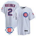 Pouc C.Cubs #2 Nico Hoerner Player White 150th Anniversary Home Game Stitched Jerseys