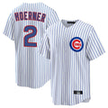 Pouc C.Cubs #2 Nico Hoerner Player White Game Home Stitched Jerseys