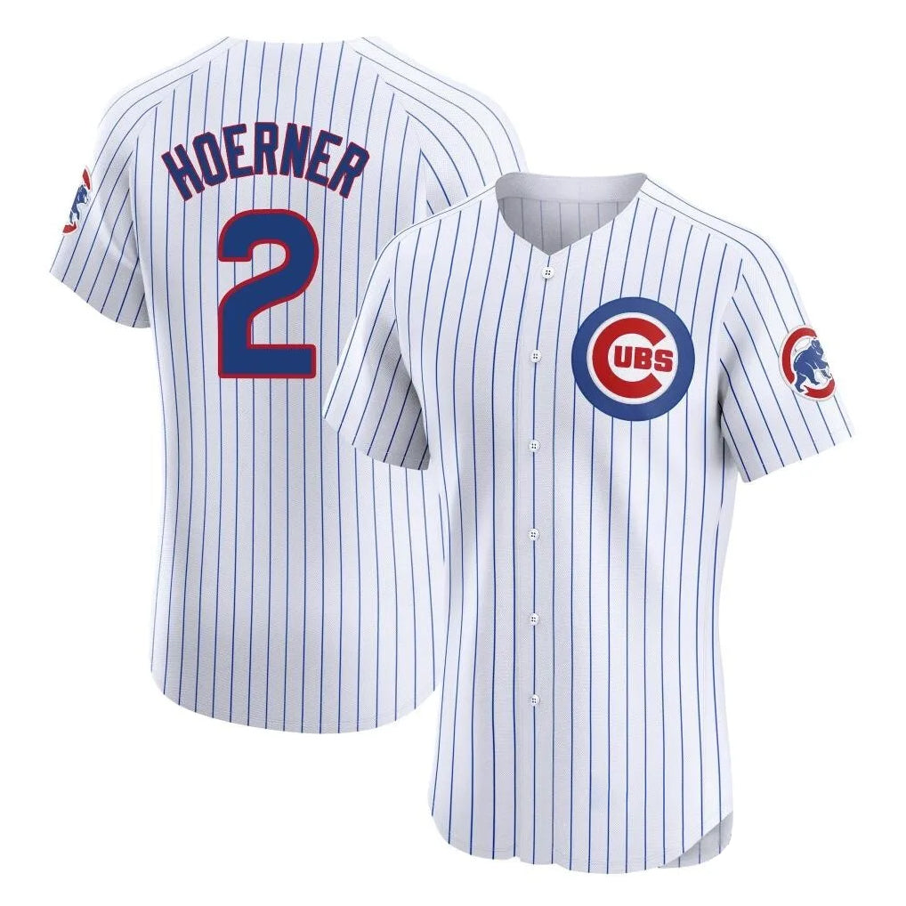 Pouc C.Cubs #2 Nico Hoerner Player White Limited Elite Home Game Stitched Jerseys