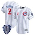 Pouc C.Cubs #2 Nico Hoerner Player White Pinstripe Vapor Premier Limited Home Stitched Jerseys