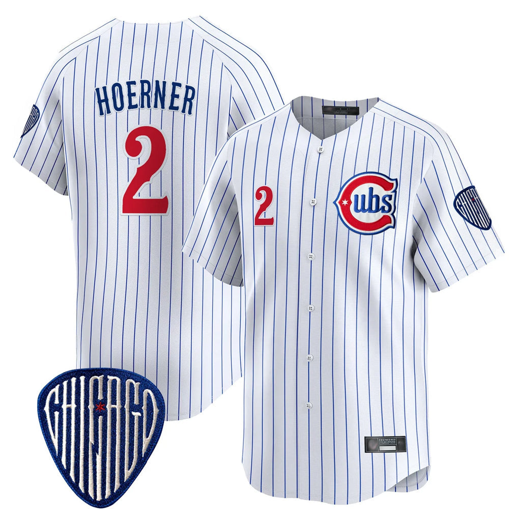 Pouc C.Cubs #2 Nico Hoerner Player White Pinstripe Vapor Premier Limited Home Stitched Jerseys