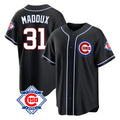 Pouc C.Cubs #31 Greg Maddux Player Black Fashion Out 150th Anniversary Game Stitched Jerseys