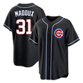 Pouc C.Cubs #31 Greg Maddux Player Black Fashion Out Game Stitched Jerseys