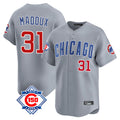 Pouc C.Cubs #31 Greg Maddux Player Gray Road 150th Anniversary Limited Home Stitched Jerseys