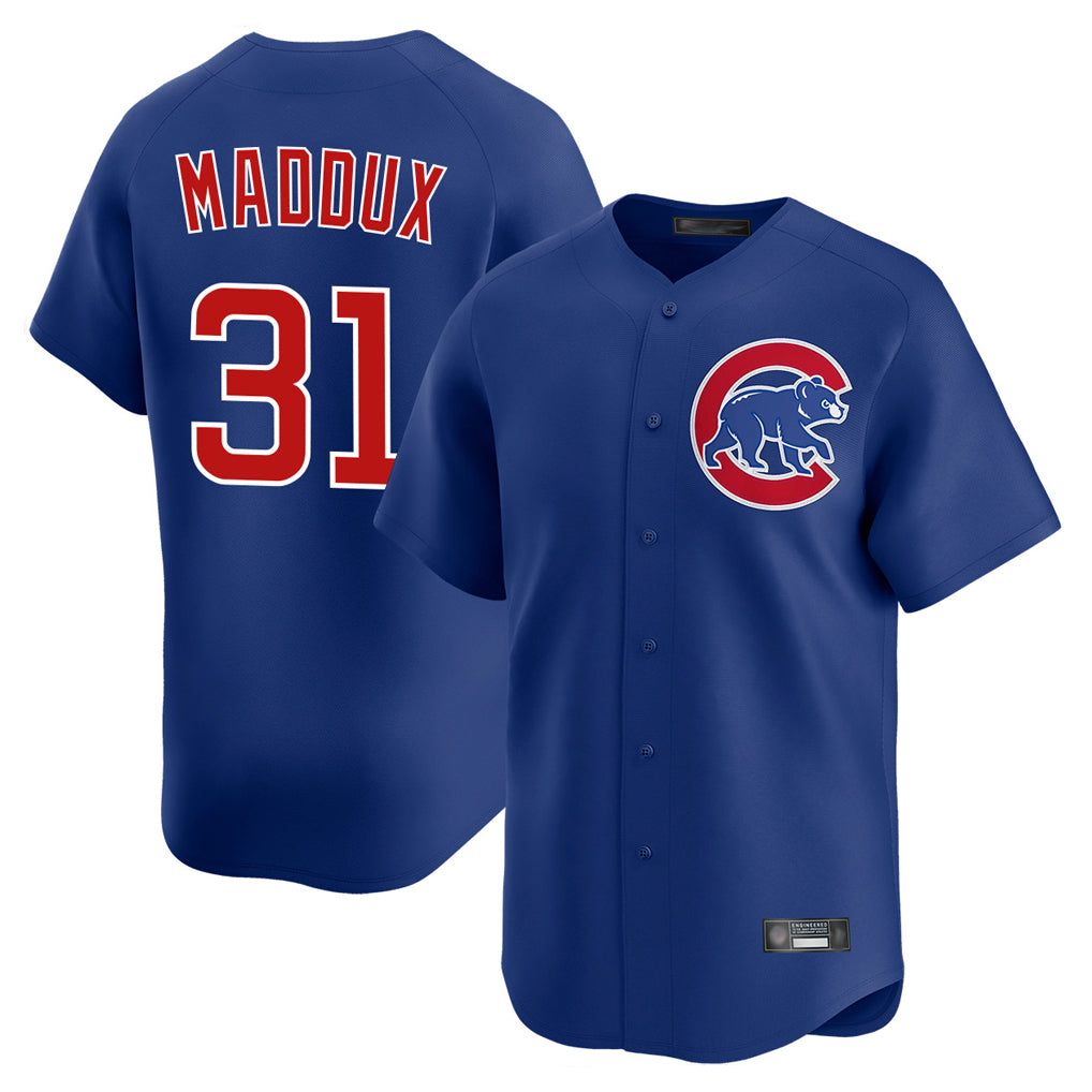 Pouc C.Cubs #31 Greg Maddux Player Royal Limited Home Stitched Jerseys
