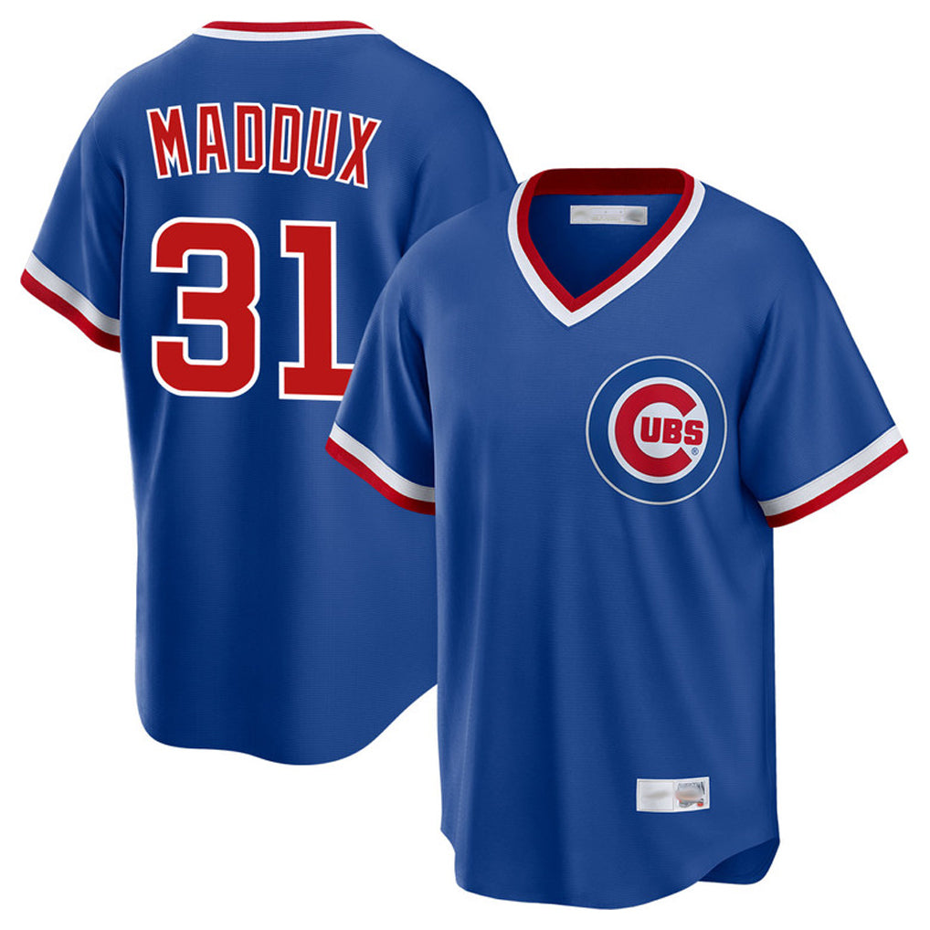 Pouc C.Cubs #31 Greg Maddux Player Royal T-shirt Cooperstown Collection Limited Stitched Jerseys