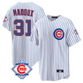 Pouc C.Cubs #31 Greg Maddux Player White 150th Anniversary Home Game Stitched Jerseys