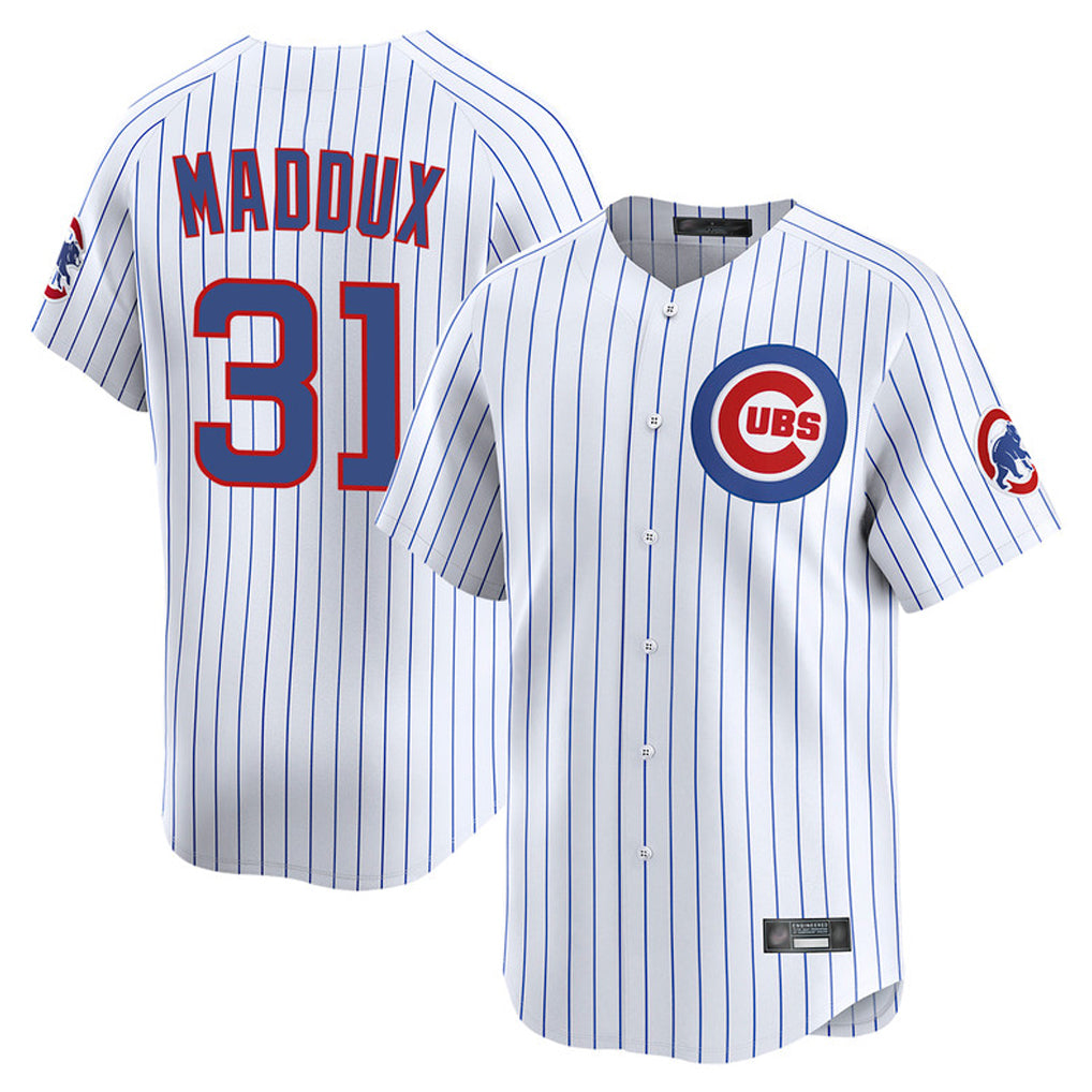 Pouc C.Cubs #31 Greg Maddux Player White Limited Home Game Stitched Jerseys