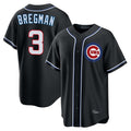 Pouc C.Cubs #3 Alex Bregman Black Fashion Out Game Stitched Jerseys