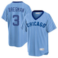 Pouc C.Cubs #3 Alex Bregman Blue T-shirt Cooperstown Collection Limited Stitched Jerseys