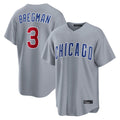 Pouc C.Cubs #3 Alex Bregman Gray Home Game Stitched Jerseys