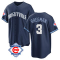 Pouc C.Cubs #3 Alex Bregman Navy 150th Anniversary City Connect Home Game Stitched Jerseys
