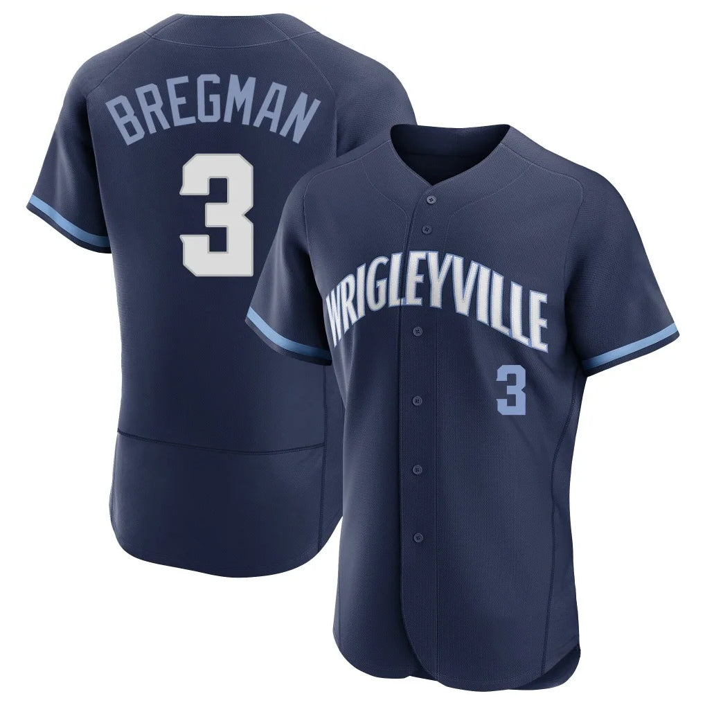 Pouc C.Cubs #3 Alex Bregman Navy City Connect Limited Elite Home Stitched Jerseys