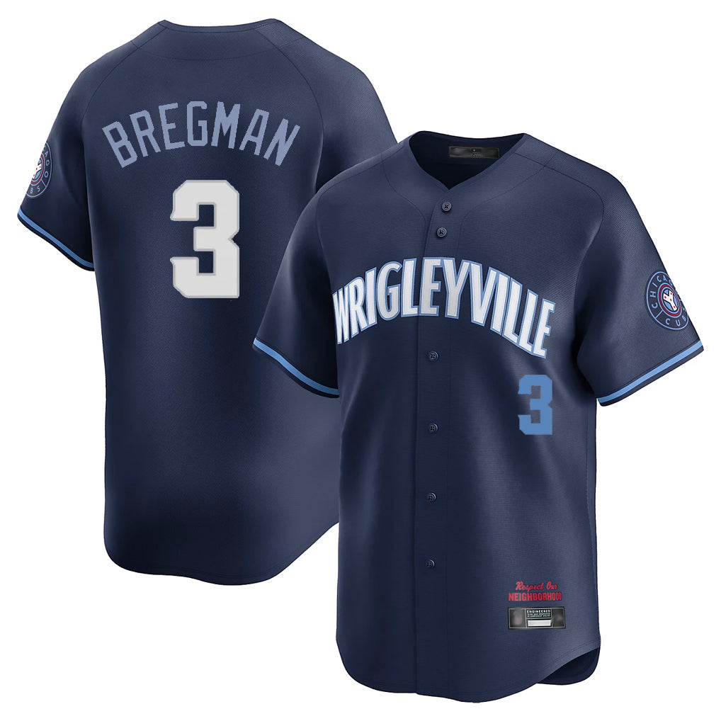 Pouc C.Cubs #3 Alex Bregman Navy City Connect Limited Home Stitched Jerseys