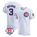 Pouc C.Cubs #3 Alex Bregman White 150th Anniversary Limited Elite Home Game Stitched Jerseys