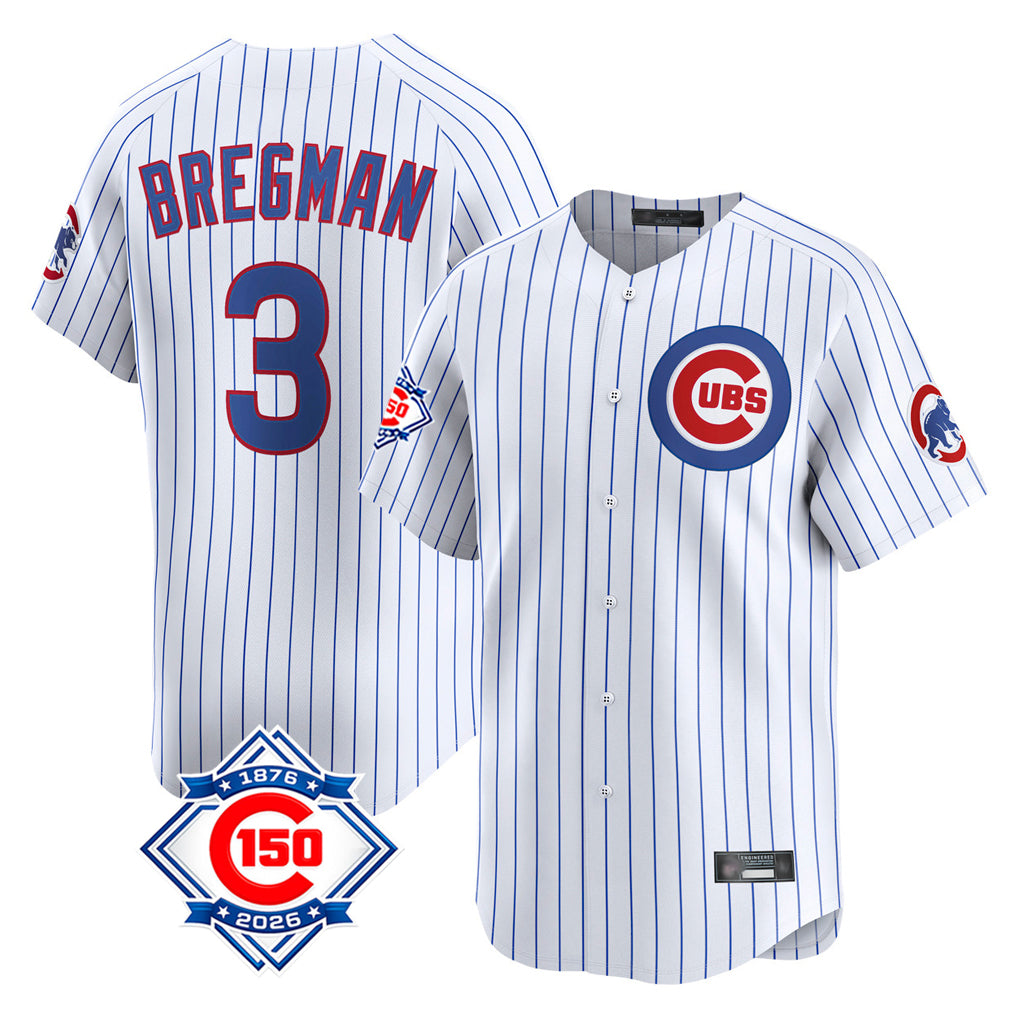 Pouc C.Cubs #3 Alex Bregman White Game Home Stitched Jerseys