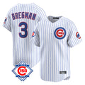 Pouc C.Cubs #3 Alex Bregman White 150th Anniversary Limited Home Game Stitched Jerseys