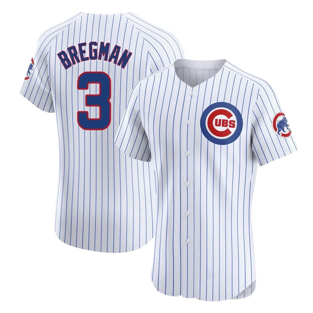 Pouc C.Cubs #3 Alex Bregman White Limited Elite Home Game Stitched Jerseys