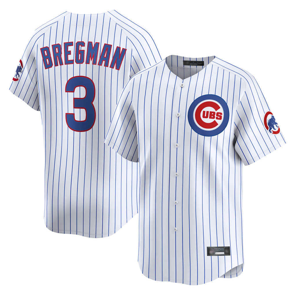 Pouc C.Cubs #3 Alex Bregman White Limited Home Game Stitched Jerseys