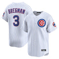 Pouc C.Cubs #3 Alex Bregman White Limited Home Game Stitched Jerseys
