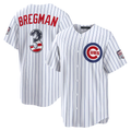 Pouc C.Cubs #3 Alex Bregman White USA 250 Fourth of July Home Stadium Jersey