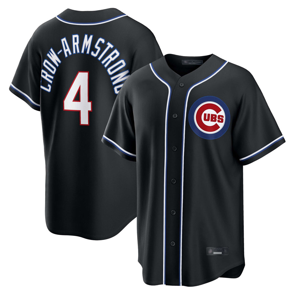Pouc C.Cubs #4 Pete Crow-Armstrong Player Black Fashion Out Game Stitched Jerseys