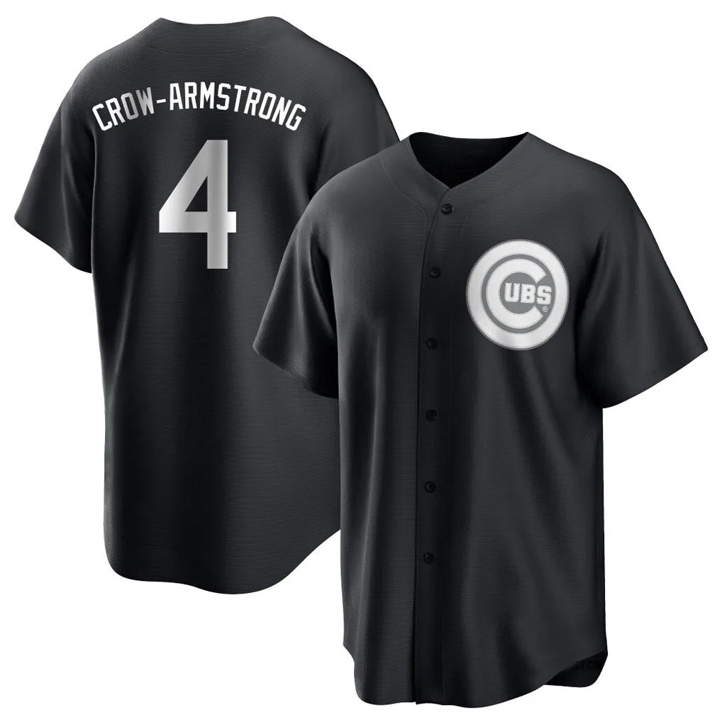 Pouc C.Cubs #4 Pete Crow-Armstrong Player Black Game Stitched Jerseys