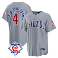 Pouc C.Cubs #4 Pete Crow-Armstrong Player Gray 150th Anniversary Home Game Stitched Jerseys