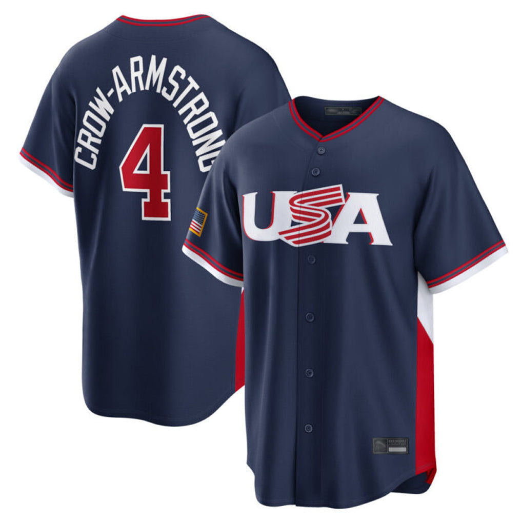 Pouc C.Cubs #4 Pete Crow-Armstrong Player Navy USA 2026 World Classic Home Limited Stitched Jerseys