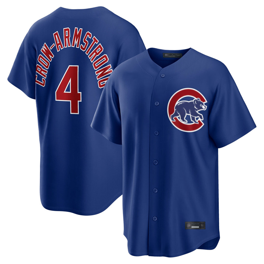 Pouc C.Cubs #4 Pete Crow-Armstrong Player Royal Home Game Stitched Jerseys