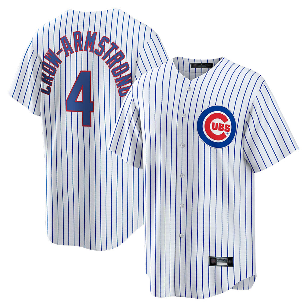 Pouc C.Cubs #4 Pete Crow-Armstrong Player White Game Home Stitched Jerseys