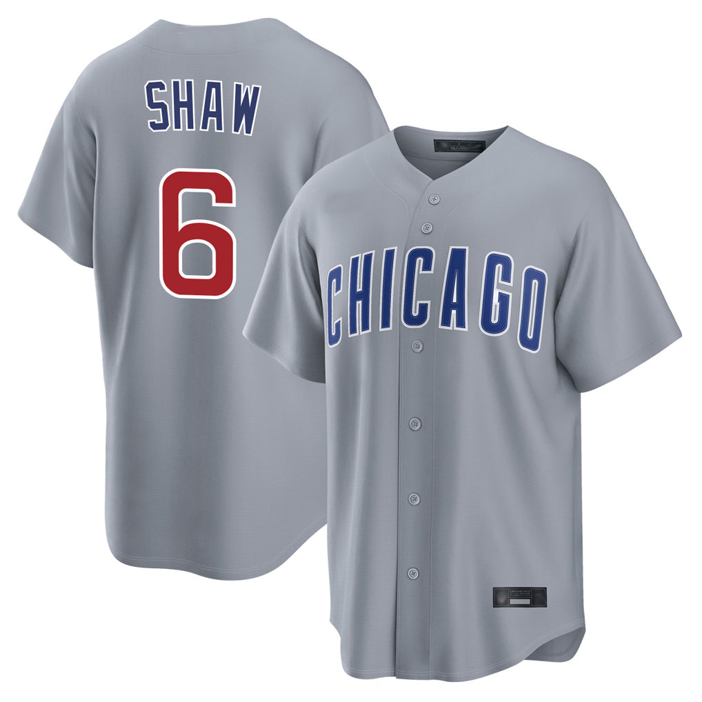 Pouc C.Cubs #6 Matt Shaw Player Gray Home Game Stitched Jerseys