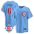 Pouc C.Cubs #6 Matt Shaw Player Light Blue 150th Anniversary Home Game Stitched Jerseys