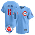 Pouc C.Cubs #6 Matt Shaw Player Light Blue 150th Anniversary Limited Home Stitched Jerseys
