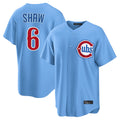Pouc C.Cubs #6 Matt Shaw Player Light Blue Home Game Stitched Jerseys