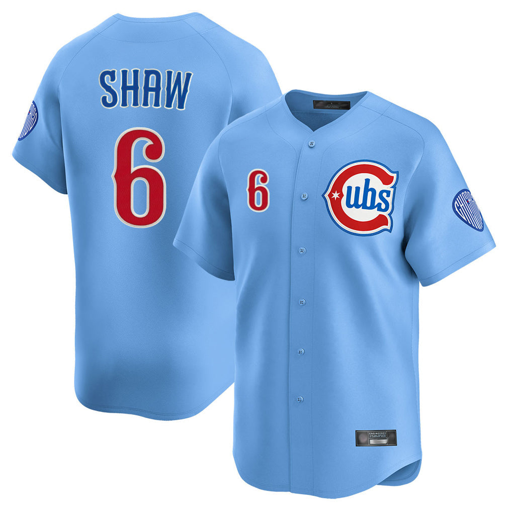 Pouc C.Cubs #6 Matt Shaw Player Light Blue Limited Home Stitched Jerseys