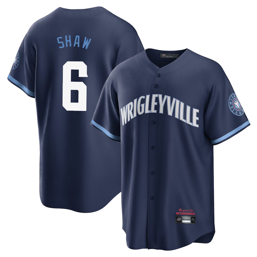 Pouc C.Cubs #6 Matt Shaw Player Navy City Connect Home Game Stitched Jerseys