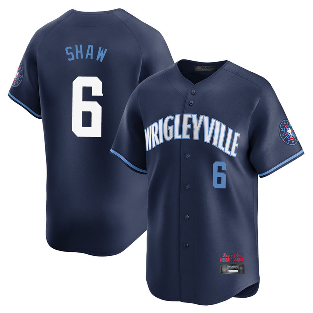 Pouc C.Cubs #6 Matt Shaw Player Navy City Connect Limited Home Stitched Jerseys