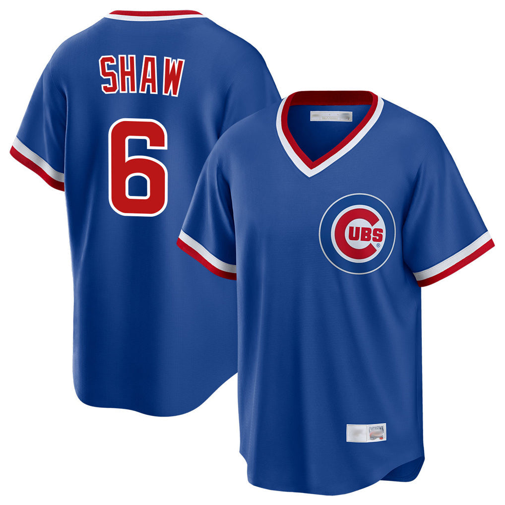 Pouc C.Cubs #6 Matt Shaw Player Royal T-shirt Cooperstown Collection Limited Stitched Jerseys