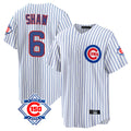 Pouc C.Cubs #6 Matt Shaw Player White 150th Anniversary Home Game Stitched Jerseys