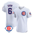Pouc C.Cubs #6 Matt Shaw Player White 150th Anniversary Limited Elite Home Game Stitched Jerseys
