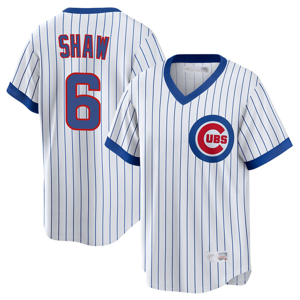 Pouc C.Cubs #6 Matt Shaw Player White T-shirt Cooperstown Collection Limited Stitched Jerseys