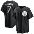 Pouc C.Cubs #7 Dansby Swanson Player Black Game Stitched Jerseys