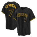 Pouc C.Cubs #7 Dansby Swanson Player Black Snake Skin City Game Stitched Jerseys