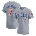 Pouc C.Cubs #7 Dansby Swanson Player Gray Road Limited Elite Home Stitched Jerseys